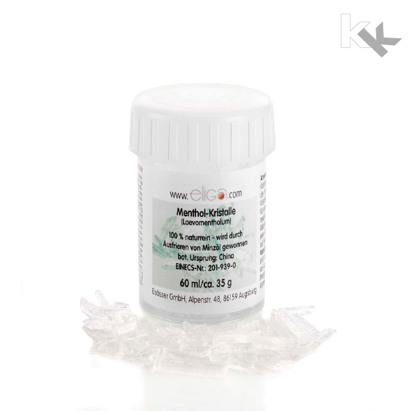 Eliga Menthol Kristalle | 100% naturrein | ca. 35 g Dose Eliga Menthol Kristalle | 100% naturrein | ca. 35 g Dose