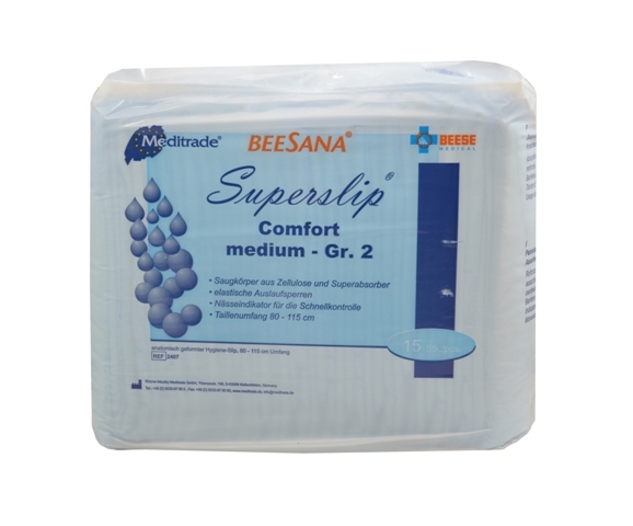 Beesana® | Superslip® Comfort Medium | Inkontinenzslip | 15 Stück/Packung Beesana® | Superslip® Comfort Medium | Inkontinenzslip | 15 Stück/Packung