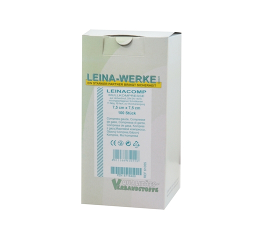Mullkompressen | 12-fach | unsteril | 7,5 x 7,5 cm | weiß | 100 Stück/ Anstaltspackung Mullkompressen | 12-fach | unsteril | 7,5 x 7,5 cm | weiß | 100 Stück/ Anstaltspackung