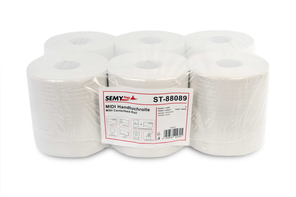 Handtuchrolle | 2-lagig | Weiß | MIDI | 20 cm x 26 cm | 6 Rollen/Karton | ST-88089 Handtuchrolle | 2-lagig | Weiß | MIDI | 20 cm x 26 cm | 6 Rollen/Karton | ST-88089
