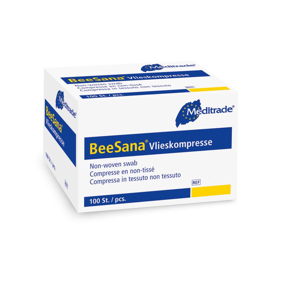 Beesana® | Vlieskompressen | Unsteril | 5 x 5 cm | 6-fach | 100 Stück/Packung