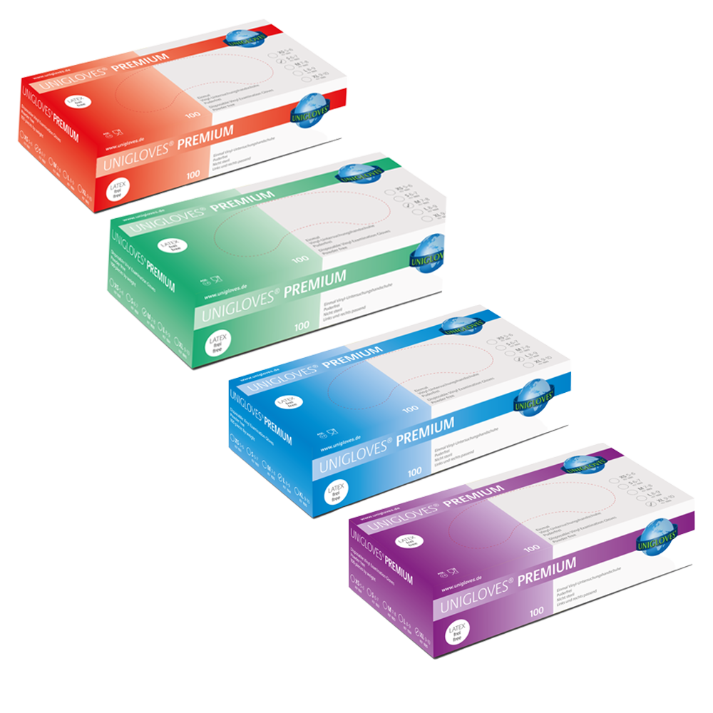 Unigloves Vinylhandschuhe PREMIUM S-XL 100 Stück/Box