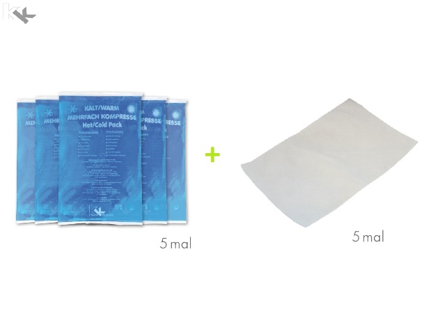 KK Kompressen Set | 5 Kalt-Warm Kompressen 16 x 26 cm + 5 Vlieshüllen KK Kompressen Set | 5 Kalt-Warm Kompressen 16 x 26 cm + 5 Vlieshüllen