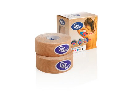 CureTape® Kinesiologie Tape Haut | 2,5 cm x 5 m | 2 Rollen/Packung CureTape® Kinesiologie Tape Haut | 2,5 cm x 5 m | 2 Rollen/Packung