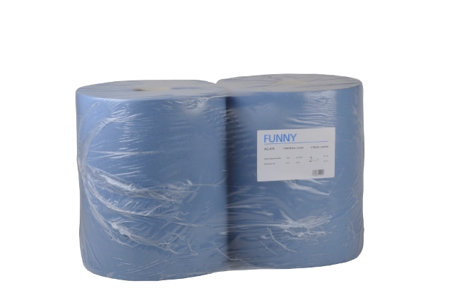 Industriepapierrolle | Putztuchrolle | 36 x 34 cm | Blau | 2 Rollen à 1000 Blatt Industriepapierrolle | Putztuchrolle | 36 x 34 cm | Blau | 2 Rollen à 1000 Blatt
