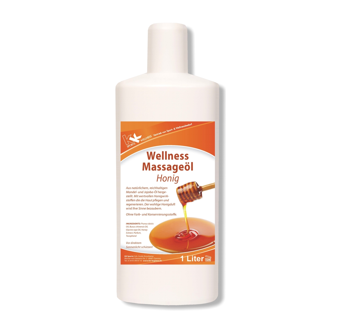 KK Wellness Massageöl Honig 1 Liter Flasche KK Wellness Massageöl Honig 1 Liter Flasche