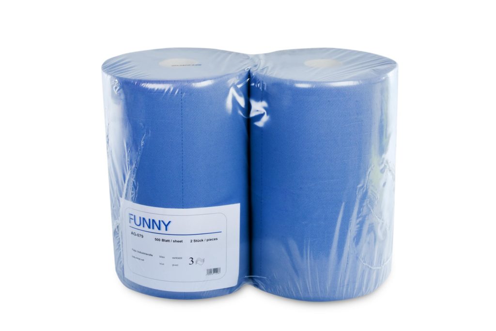 FUNNY Industriepapierrolle | Putztuchrolle | 37,5 x 34 cm | 2 Rollen à 500 Blatt FUNNY Industriepapierrolle | Putztuchrolle | 37,5 x 34 cm | 2 Rollen à 500 Blatt