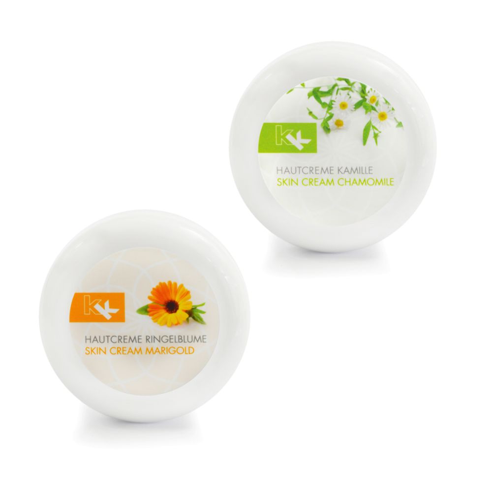 KK Hautcreme 1x Kamille + 1x Ringelblume | Körpercreme | 2 x 100 ml Dose