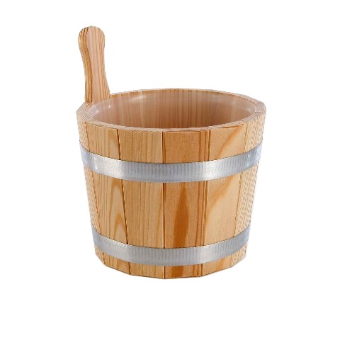 Saunaeimer/Saunakübel aus Lärchenholz 5 Liter mit Kunststoffeinsatz Saunaeimer/Saunakübel aus Lärchenholz 5 Liter mit Kunststoffeinsatz