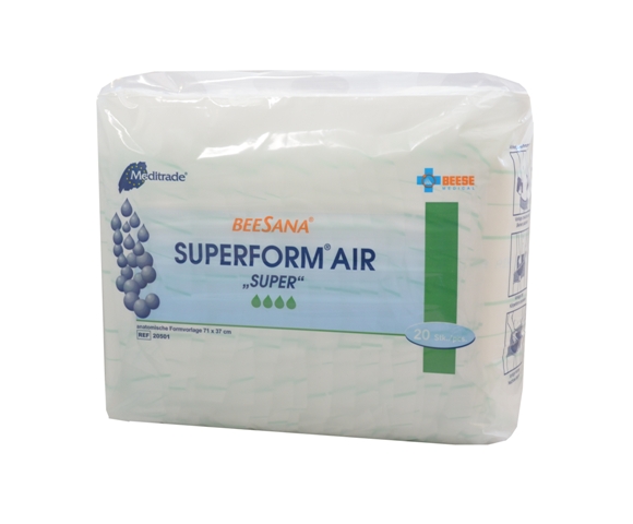 Beesana® Superform® AIR | Super | Inkontinenzvorlage | 20 Stück/Packung Beesana® Superform® AIR | Super | Inkontinenzvorlage | 20 Stück/Packung