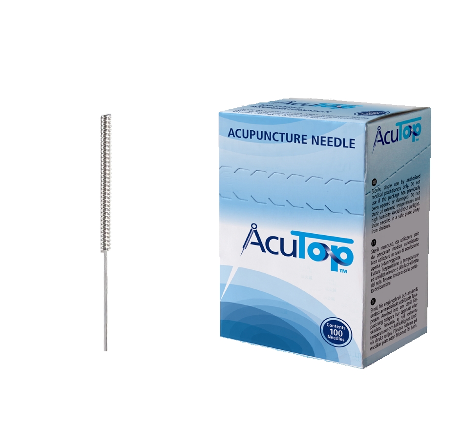 Akupunkturnadeln AcuTop™ Nadeln Typ KB |  Stahlwendelgriff | 100 Stück/Packung