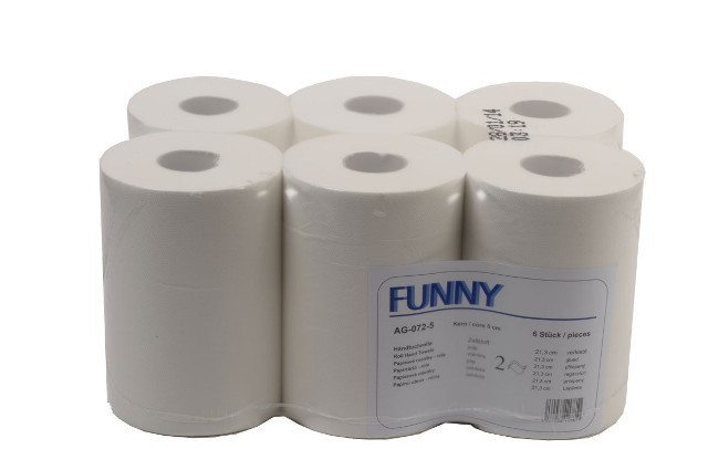 Handtuchrolle | Weiß | 2-lagig | 21 cm x 100 m | Ø 15 cm | 6 Rollen/Karton Handtuchrolle | Weiß | 2-lagig | 21 cm x 100 m | Ø 15 cm | 6 Rollen/Karton