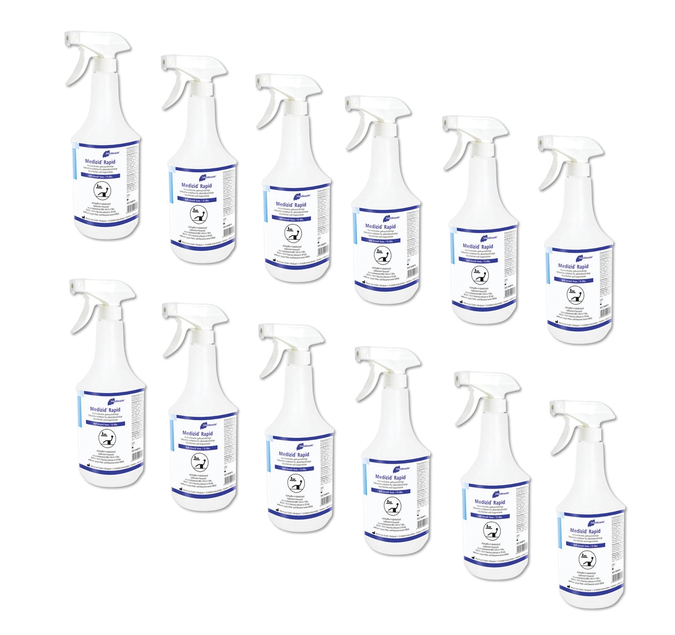 Meditrade Medizid® Rapid+ 12 x 1 Liter Sprühflasche inkl. 12 Sprühköpfe