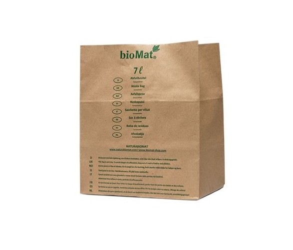 BIOMAT® | Bio Abfallbeutel | 7 Liter | Aus Kraftpapier | 40 Stück/Bündel