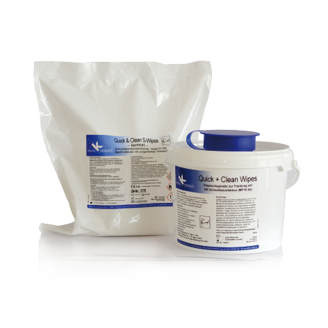 KK Quick & Clean Lemon alkoholische S-Wipes ready to use Refillbeutel + Spendereimer