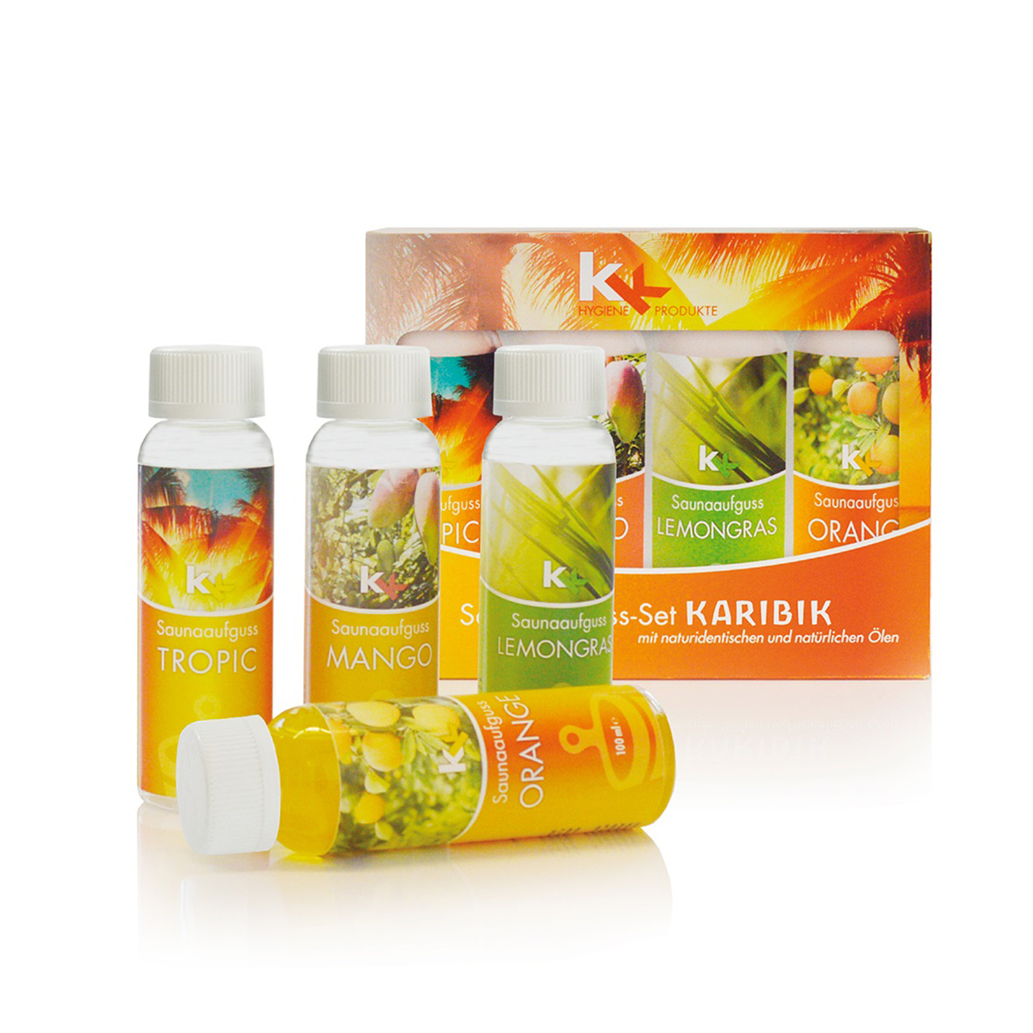 KK Saunaaufguss Set Karibik | Saunakonzentrat | 4 x 100 ml/Flasche