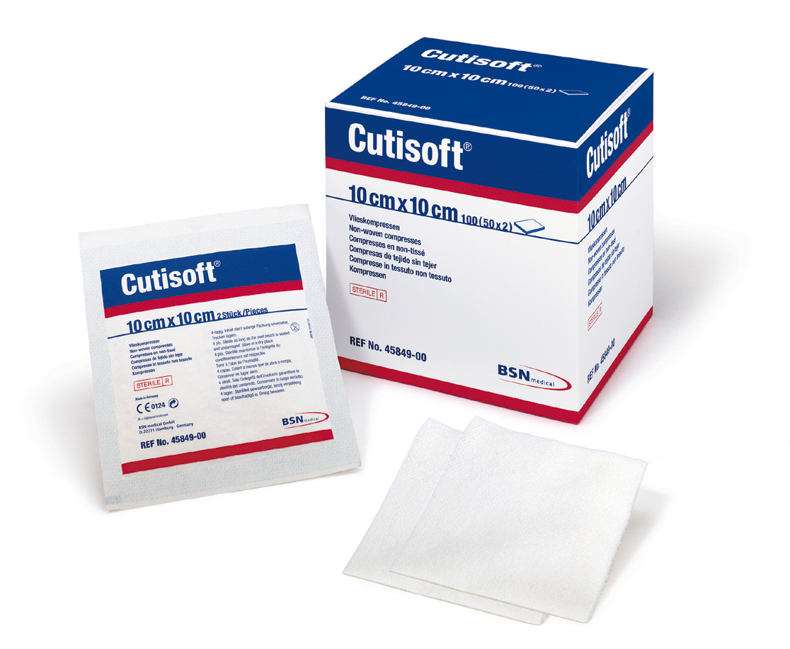 Cutisoft® Vlieskompresse | steril | 10 cm x 10 cm | 50 x 2 Stück/Packung Cutisoft® Vlieskompresse | steril | 10 cm x 10 cm | 50 x 2 Stück/Packung