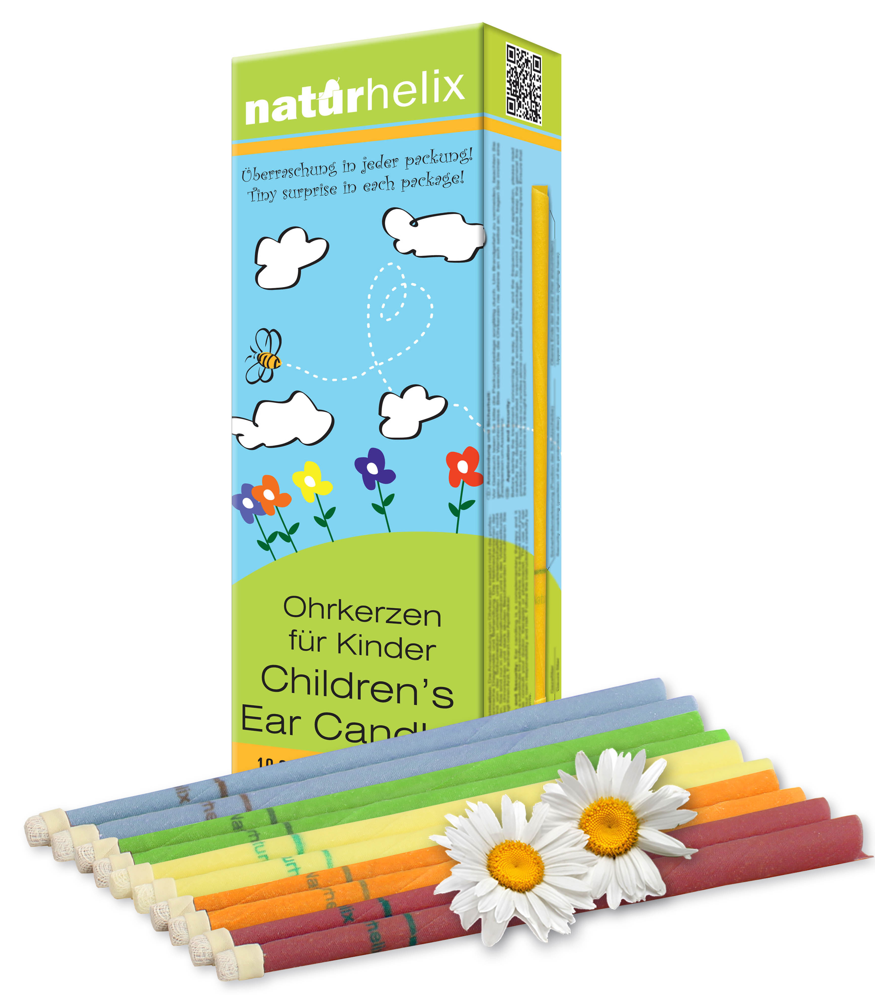 Kinder-Ohrkerzen Regenbogen ( Kamille ) 10 Stück/Packung Kinder-Ohrkerzen Regenbogen ( Kamille ) 10 Stück/Packung