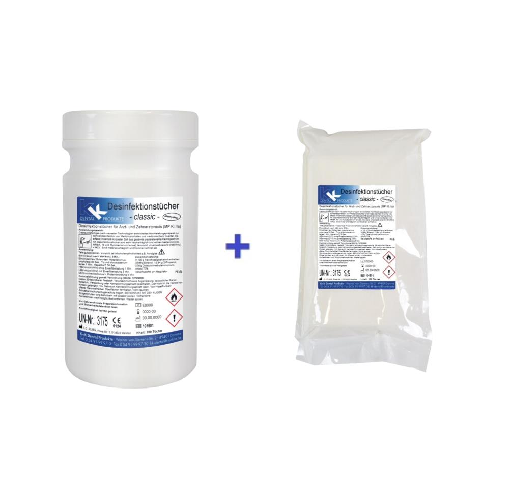 KK Desinfektionstücher JUMBO Dose 200 St. + Nfb. 200 St. 200 x 270 mm vers. Düfte KK Desinfektionstücher JUMBO Dose 200 St. + Nfb. 200 St. 200 x 270 mm vers. Düfte