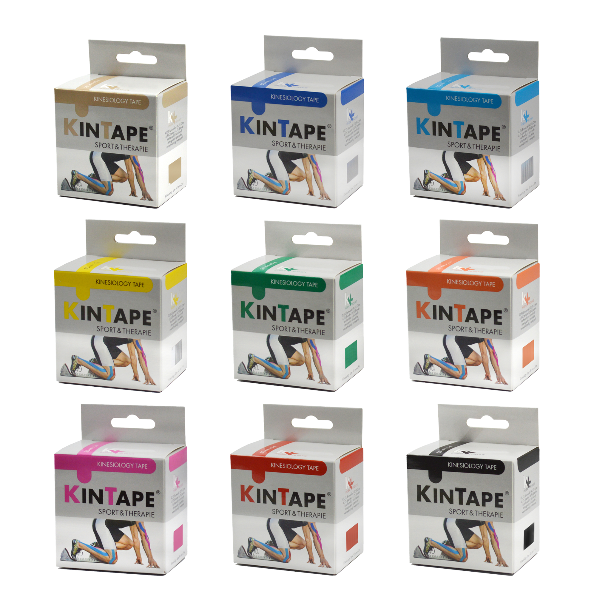 KK KinTape | Kinesiologie Tape | 5 cm x 5 m Rolle | 8 Farben