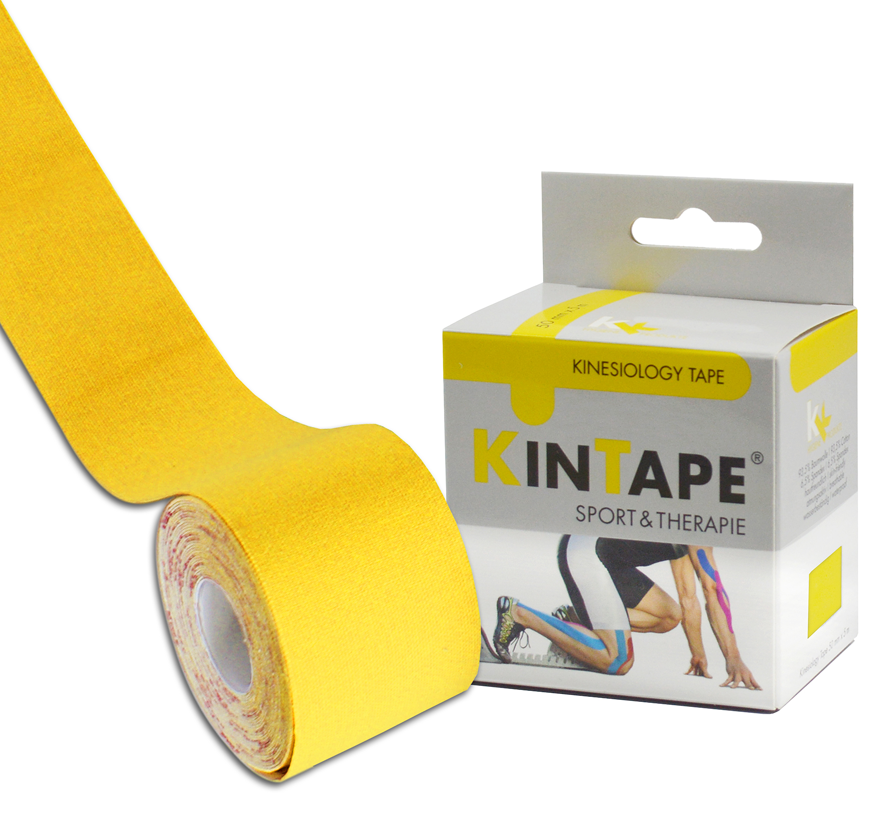 KK KinTape | Kinesiologie Tape | 5 cm x 5 m Farbe Gelb