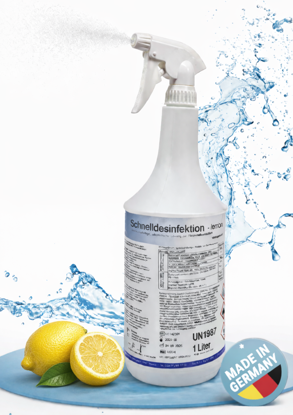 KK Schnelldesinfektion 1 Liter Sprühflasche DuftLemon inklk. Sprühkopf