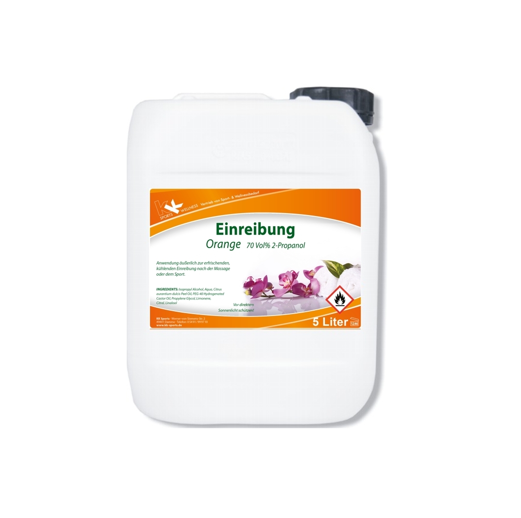 KK Einreibung Orange  (70 Vol.%) 5 Liter Kanister KK Einreibung Orange  (70 Vol.%) 5 Liter Kanister