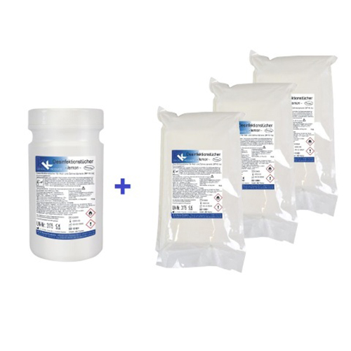 KK Desinfektionstücher JUMBO  Dose 200 St. + 3x Nfb. 200 St. 200 x 270 mm Duft Lemon KK Desinfektionstücher JUMBO  Dose 200 St. + 3x Nfb. 200 St. 200 x 270 mm Duft Lemon