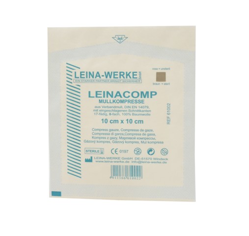Mullkompresse | 10 cm x 10 cm | Steril | Weiß | 2  Stück Mullkompresse | 10 cm x 10 cm | Steril | Weiß | 2  Stück
