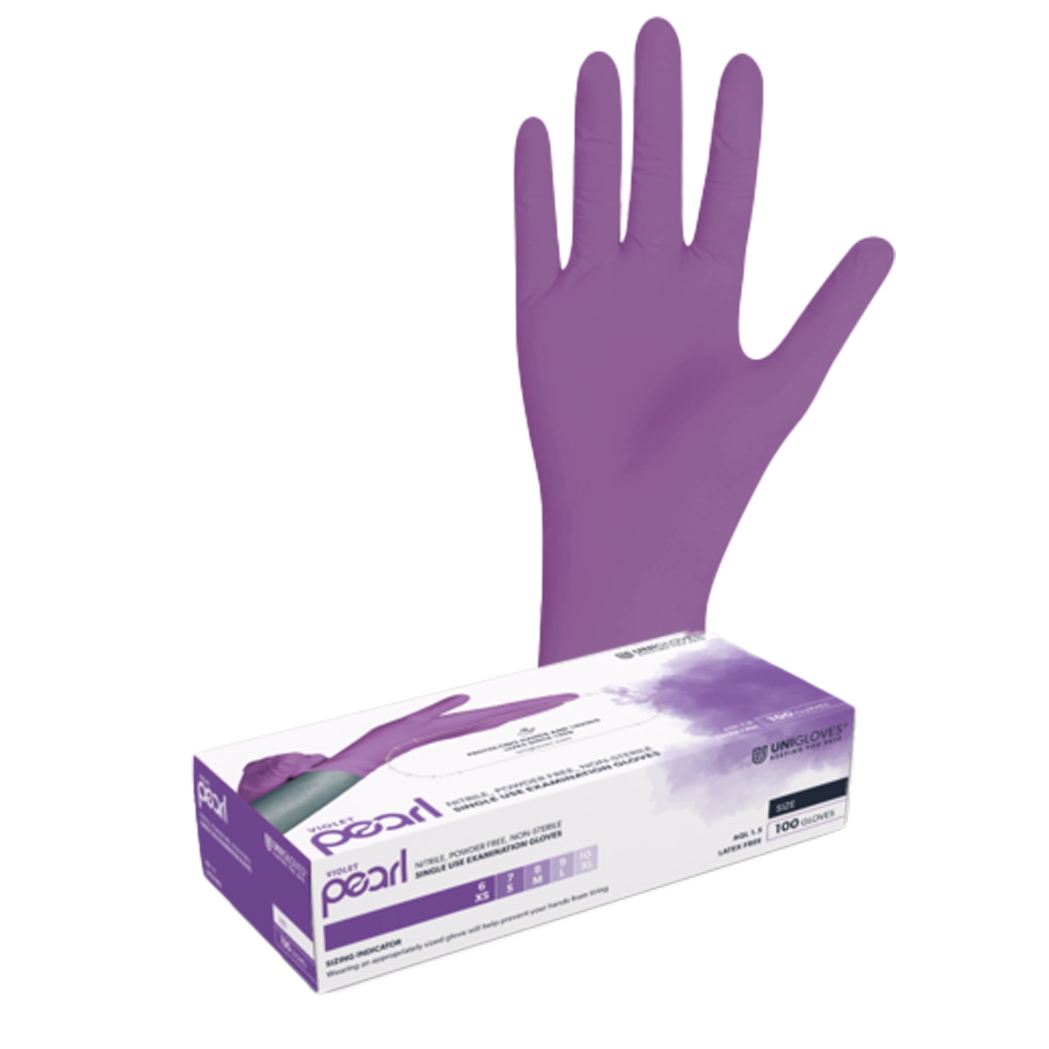 Unigloves VIOLET PEARL Nitrilhandschuhe XS-XL 100 Stück/Box Unigloves VIOLET PEARL Nitrilhandschuhe XS-XL 100 Stück/Box