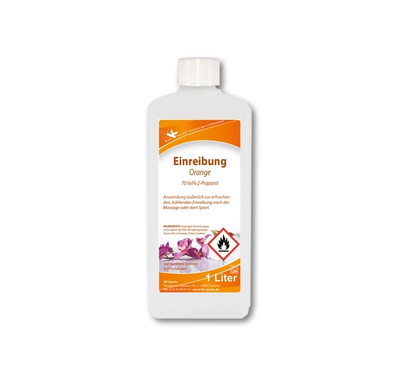 KK Einreibung Orange (70 Vol.%) 1 Liter Flasche KK Einreibung Orange (70 Vol.%) 1 Liter Flasche