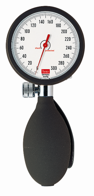boso Manometer für clinicus I Ø 60 mm allein mit Druckball | Schwarz boso Manometer für clinicus I Ø 60 mm allein mit Druckball | Schwarz