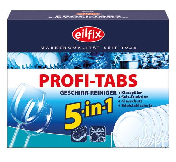 Eilfix® Profi Tabs | 5 in 1 Spülmaschinentabs | 50 Tabs/Karton