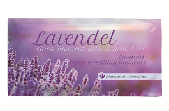 Erfrischungstuch "Lavendel" aus weicher Baumwolle