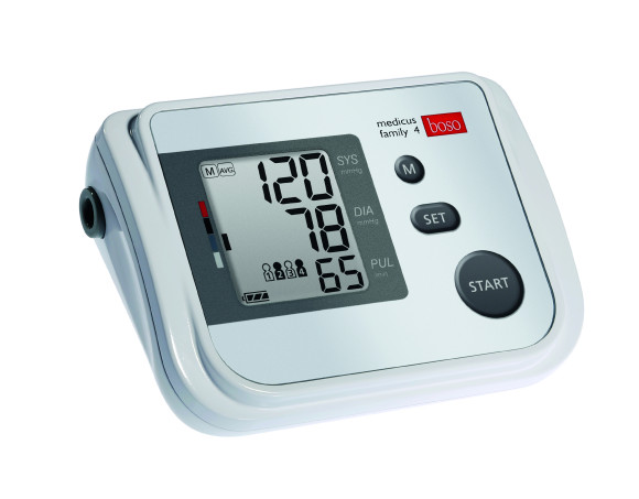 Boso medicus family 4 digitales Blutdruckmessgerät mit Zugbügel-Klettenmanschette