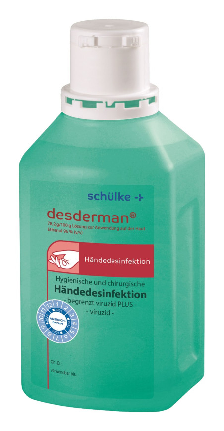 Schülke desderman® | Alkoholische Händedesinfektion | 500 ml Spenderflasche
