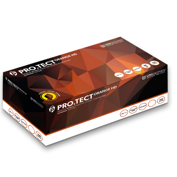 Nitrilhandschuhe Pro.Tect Orange HD | S-XL | 100 Stück/Box