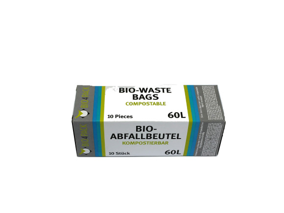Bio Abfallbeutel | 60 Liter | 600 x 800 mm | 30 µ | 10 Stück/Faltschachtel
