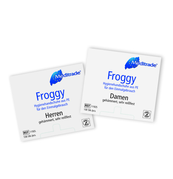 Meditrade Froggy™ Handschuhe aus Polyethylen | Gr. S & L | 100 Stück/Box
